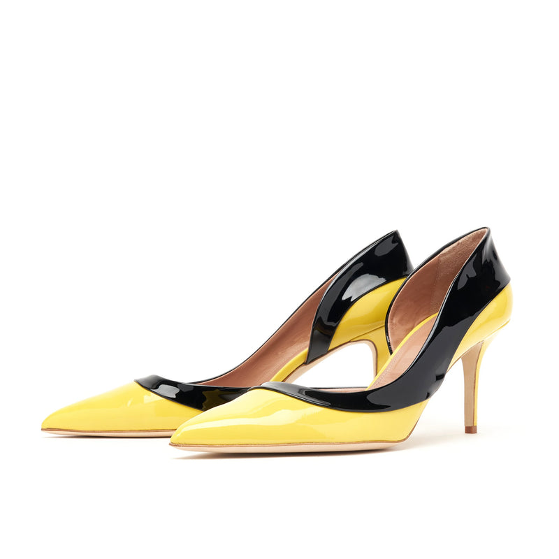 Black & Gold Scarlett Heels by Versace Jeans Couture on Sale
